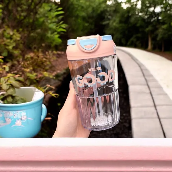 Pink_Drinking_Coffee_Cup_With_Straw_Dual_Plastic_Water_Bottle_Portable_Leakproof_Cute_Drinking_Cup/Stylish_Tumbler_For_Drinking_Beverages_For___And_Adults_480_Ml