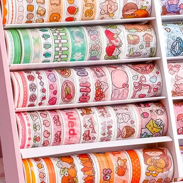Multicolor_Kawaii_Washi_Tape,100_Rolls_Washi_Tape_Set,_Colourful_For_Scrapbooking,Masking_Tape_Suitable_For_All_Diy_Enthusiasts,_Arts_Crafts_(Peace_Cake)