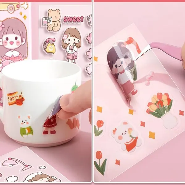 Multicolor_Adorable_Cartoon_Girl_Theme_200_Sticker_Sheet_Set,_Stationery_Item_For__,_Diy_Stickers_For_Arts_And_Crafts,_Diary,_Scrapbook,_(Cute_Daily_Life)