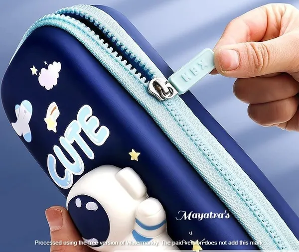 Multicolor_3D_Eva_Pencil_Case_For___Cute_Squishy_Cartoon_Large_Capacity_Zipper_Pencil_Case_For__,_Stationary_Storage_Box_Pencil_Holder_Return_Gifts_For___(Blue)