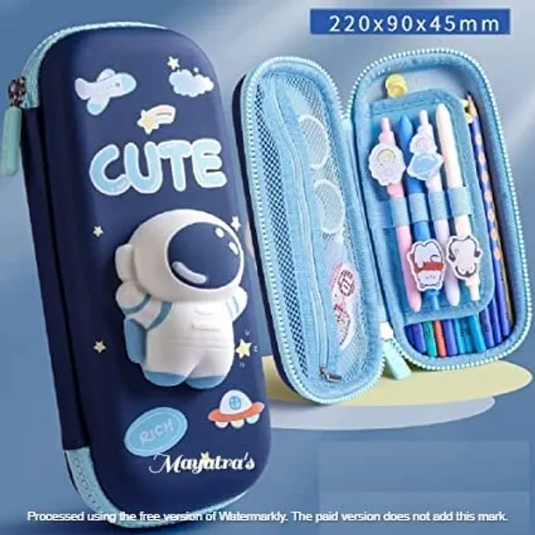Multicolor_3D_Eva_Pencil_Case_For___Cute_Squishy_Cartoon_Large_Capacity_Zipper_Pencil_Case_For__,_Stationary_Storage_Box_Pencil_Holder_Return_Gifts_For___(Blue)