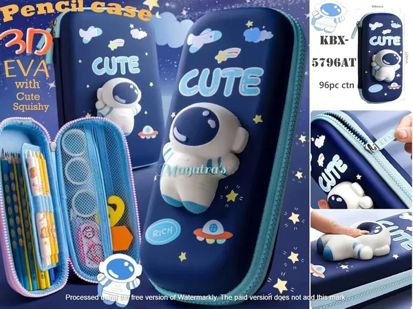 Multicolor_3D_Eva_Pencil_Case_For___Cute_Squishy_Cartoon_Large_Capacity_Zipper_Pencil_Case_For__,_Stationary_Storage_Box_Pencil_Holder_Return_Gifts_For___(Blue)