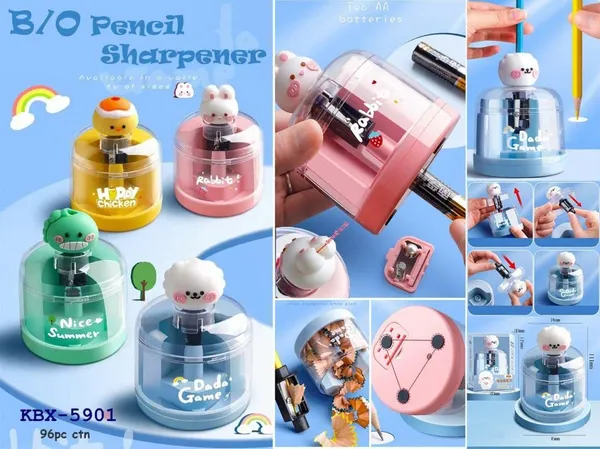 Multicolour_Cartoon_Electric_Pencil_Sharpener_Auto_Feedin_Clear_Shaving_Box_Nonslip_Mats_Mini_Sharpener_Cute_Mini_Electric_Pencil_Sharpener_For___(Yellow)