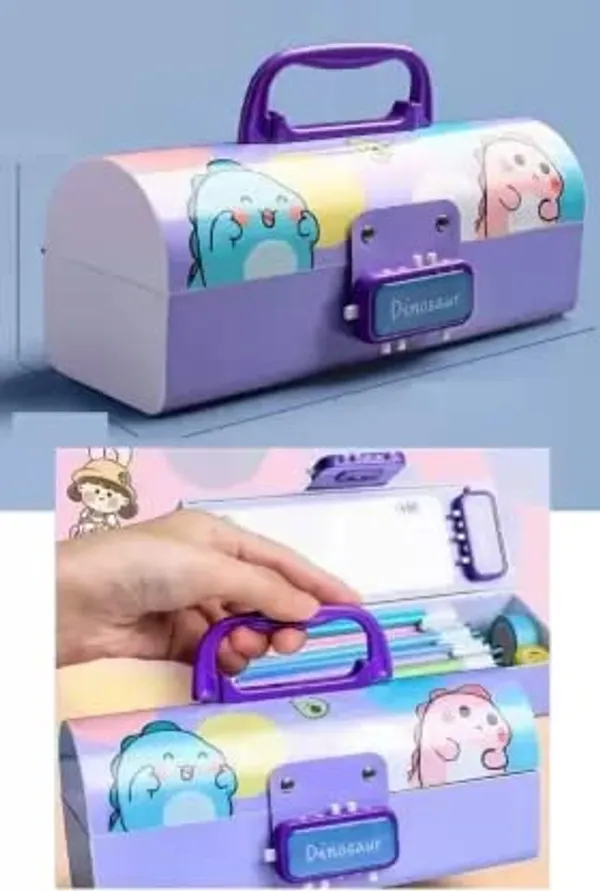 Multicolour_Multi_Function_Kid'S_Pen_&_Pencil_Box,_Suitcase_Style_Password_Lock_Pencil_Case,_Multi_Layer_Storage_Case,Stationary_Organizer_Case_For__,_Return_Gift_For