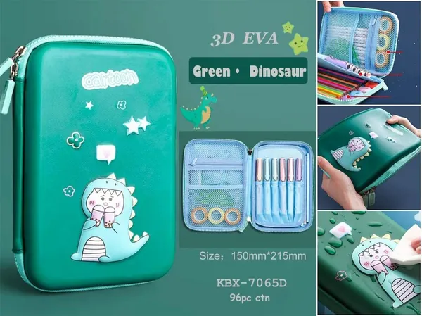 Multicolour_3D_Eva_Pencil_Bag_For__,Pencil_Case_Stationery,Largecapacity_Boys_And_Girls_Pencil_Pouches_Children'S_Student_Gift_Stationery_Box_Dinosaur