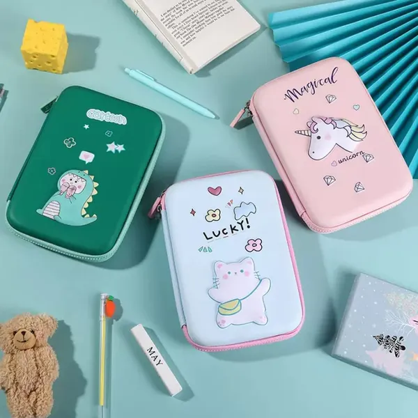 Multicolour_3D_Eva_Pencil_Case_For___Cute_Squishy_Cartoon_Large_Capacity_Zipper_Pencil_Case_For__,_Stationary_Storage_Box_Pencil_Holder_Return_Gifts_For