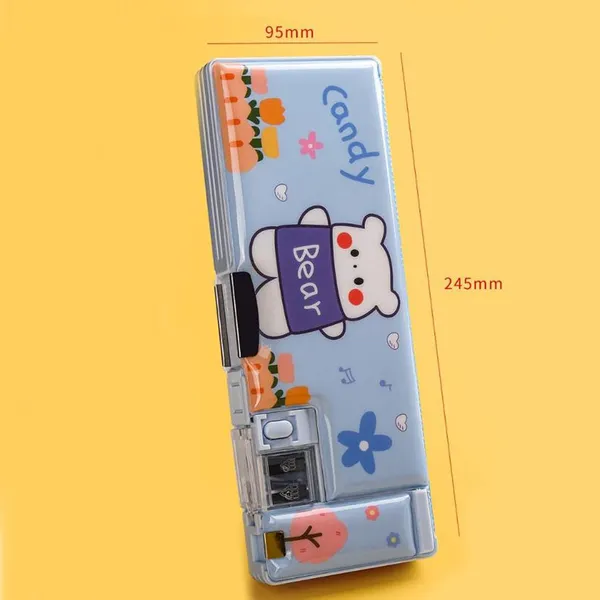 Multicolour_Candy_Bear_Printed_Pencil_Campass_Box_For___With_Double_Storage_Attach_Sharpner_And_Eraser_Holder_Muti_Funtional_Stationary_Box_For