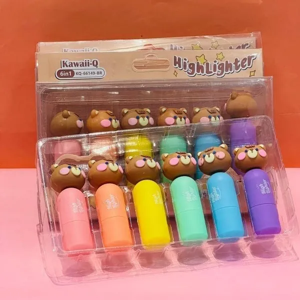 Multicolor_Pastel_Highlighters_6_Pcs_Aesthetic_Highlighters_Pens,_Highlighters_For_Book_Marking,_Line_Markers_Pens,_Chisel_Tip_Fine_Grip_Marker_Pen,Highlighter_Marker_Pens_(Bear)