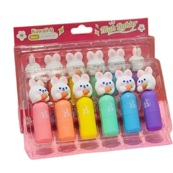 Multicolor_Pastel_Highlighters_6_Pcs_Aesthetic_Highlighters_Pens,_Highlighters_For_Book_Marking,_Line_Markers_Pens,_Chisel_Tip_Fine_Grip_Marker_Pen,Highlighter_Marker_Pens_(Rabbit)