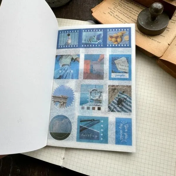 Multicolor_Magazine_Sticker_Booklet,Sticker_Book_Set_20_Sheets/240+_Paper_Retro_Creative_Notebook_Decoration_Stickers,Stickers_For_Project,_Japanese_Style_Stickers,Journals,Scrapbooking_(Blue)