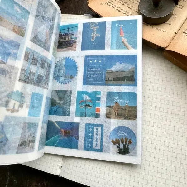 Multicolor_Magazine_Sticker_Booklet,Sticker_Book_Set_20_Sheets/240+_Paper_Retro_Creative_Notebook_Decoration_Stickers,Stickers_For_Project,_Japanese_Style_Stickers,Journals,Scrapbooking_(Blue)