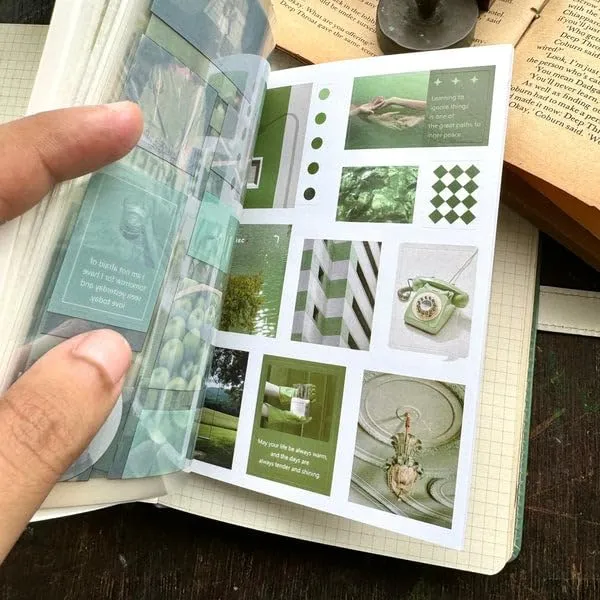 Multicolor_Magazine_Sticker_Booklet,Sticker_Book_Set_20_Sheets/240+_Paper_Retro_Creative_Notebook_Decoration_Stickers,Stickers_For_Project,_Japanese_Style_Stickers,Journals,Scrapbooking_(Green)