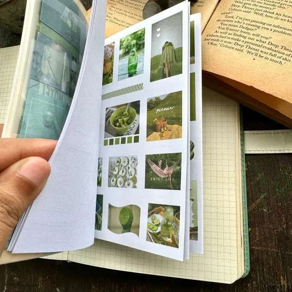 Multicolor_Magazine_Sticker_Booklet,Sticker_Book_Set_20_Sheets/240+_Paper_Retro_Creative_Notebook_Decoration_Stickers,Stickers_For_Project,_Japanese_Style_Stickers,Journals,Scrapbooking_(Green)