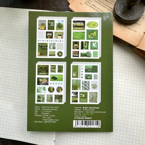 Multicolor_Magazine_Sticker_Booklet,Sticker_Book_Set_20_Sheets/240+_Paper_Retro_Creative_Notebook_Decoration_Stickers,Stickers_For_Project,_Japanese_Style_Stickers,Journals,Scrapbooking_(Green)