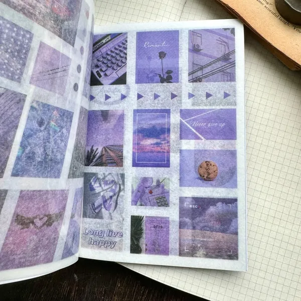Multicolor_Magazine_Sticker_Booklet,Sticker_Book_Set_20_Sheets/240+_Paper_Retro_Creative_Notebook_Decoration_Stickers,Stickers_For_Project,_Japanese_Style_Stickers,Journals,Scrapbooking_(Purple)