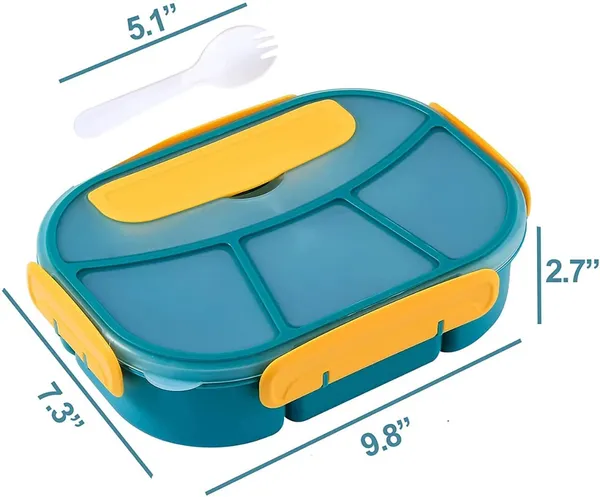 Multicolor_Lunch_Box|_4_Compartment_Plastic_Bento_Box|_Plastic_Fork_With_Lid|Leak_Proof|Tiffin_Box_For_Women_And_Men_Office,___To_School_Full_Meal|Easy_To_Carry|_Multi_Color