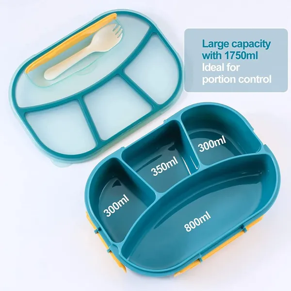 Multicolor_Lunch_Box|_4_Compartment_Plastic_Bento_Box|_Plastic_Fork_With_Lid|Leak_Proof|Tiffin_Box_For_Women_And_Men_Office,___To_School_Full_Meal|Easy_To_Carry|_Multi_Color