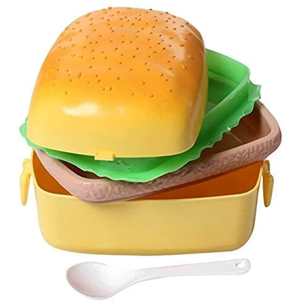 Multicolor___Abs_Plastic_Madwolf_Square_3_Containers_Sandwich_Burger_Shape_Tiffin_Lunch_Box_(Yellow,_500_Ml)_(Pack_Of_1)