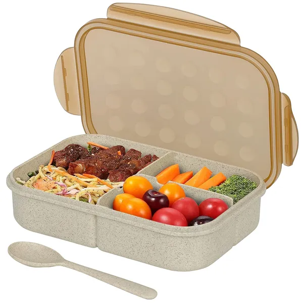 Multicolor_Wheat_Straw_Fiber_Lunch_Box,_3_Compartment_Tiffin_Box_With_Spoon_For_Men_Women___(Multipurpose)