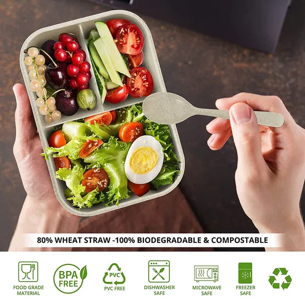 Multicolor_Wheat_Straw_Fiber_Lunch_Box,_3_Compartment_Tiffin_Box_With_Spoon_For_Men_Women___(Multipurpose)