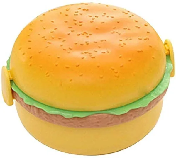 Multicolor_Burger_Shape_Lunch_Box_For___Tiffin_Box,_Lunch_Box_Leak_Proof_Plastic_Lunch_Box,_Lunch_Box_With_Compartments.