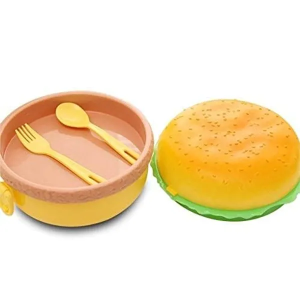 Multicolor_Burger_Shape_Lunch_Box_For___Tiffin_Box,_Lunch_Box_Leak_Proof_Plastic_Lunch_Box,_Lunch_Box_With_Compartments.