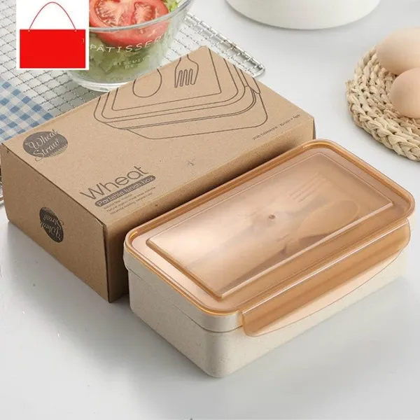Multicolor_Lunch_Box_Bamboo_Wheat_Straw_Lunch_Box_Set_With_2_Compartments_With_Spoon,Airtight_&_Leakproof_Food_Grade_Tiffin_Storage_Container_Box_For_Office,School,
