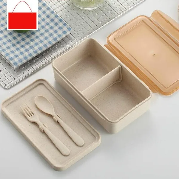 Multicolor_Lunch_Box_Bamboo_Wheat_Straw_Lunch_Box_Set_With_2_Compartments_With_Spoon,Airtight_&_Leakproof_Food_Grade_Tiffin_Storage_Container_Box_For_Office,School,