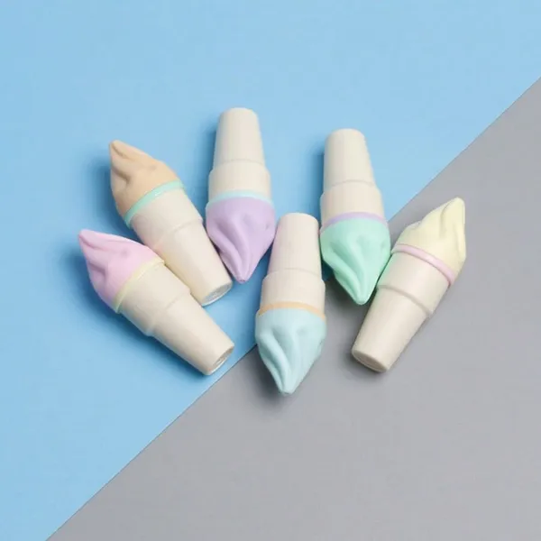 Multicolor_Durable_Plastic_Set_Of_6_Pcs_Colourful_Softy_Ice_Cream_Marker/Highlighter_Pen_Stationery_Pouch_Set_Ideal_For_Gifting___And_Childrens_Birthday_Gifting