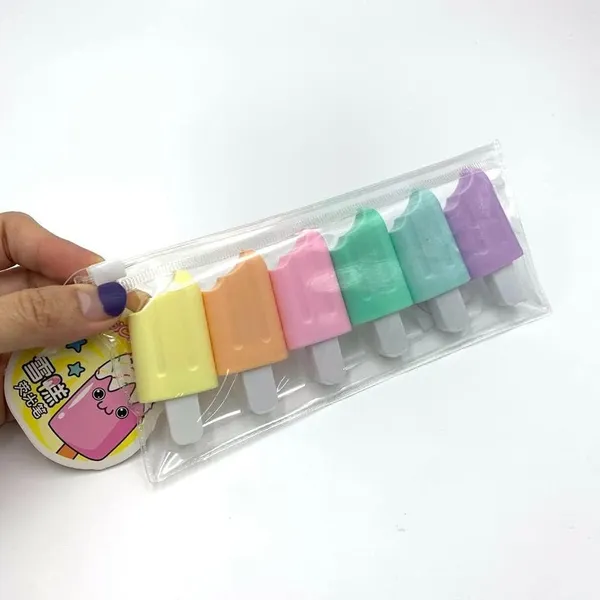 Multicolor_Icecream_Shape_Designer_Highlighters,Unique_Shades_Chisel_Tip_Fine_Grip_Marker_Pen,_Ideal_Gifts_For_Stationery(Pack_Of_6)(Multicolour)