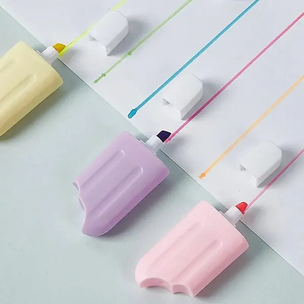 Multicolor_Icecream_Shape_Designer_Highlighters,Unique_Shades_Chisel_Tip_Fine_Grip_Marker_Pen,_Ideal_Gifts_For_Stationery(Pack_Of_6)(Multicolour)