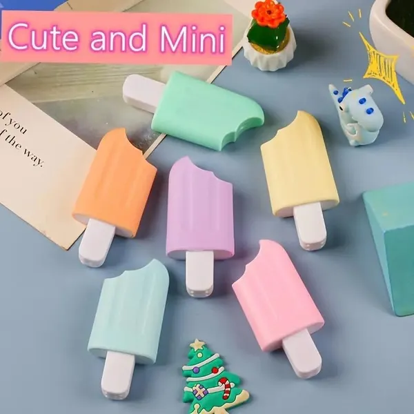 Multicolor_Icecream_Shape_Designer_Highlighters,Unique_Shades_Chisel_Tip_Fine_Grip_Marker_Pen,_Ideal_Gifts_For_Stationery(Pack_Of_6)(Multicolour)