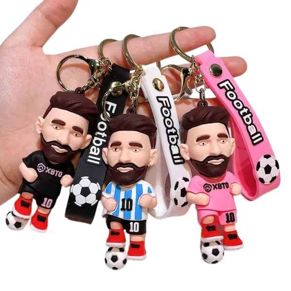 Multicolor_Keychain_Pendant_3D_Football_Player_Fan_Silicone_Key_Chain,_Cute_Rubber_Toy_Pendant,Gift_For__,_Fans,(Pack_Of_3)