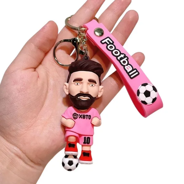 Multicolor_Keychain_Pendant_3D_Football_Player_Fan_Silicone_Key_Chain,_Cute_Rubber_Toy_Pendant,Gift_For__,_Fans,(Pack_Of_3)