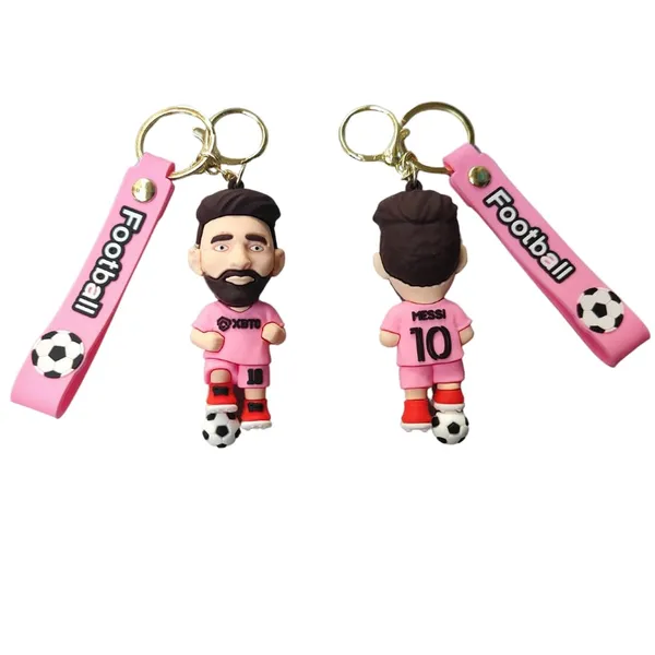 Multicolor_Cheers_On_Your_Team_With_Football_Player_Ronaldo_Messi_3D_Rubber_Keychain_With_Long_Ribbon_A_Vibrant_Accessory_For_Soccer_Fans_And_Collectors