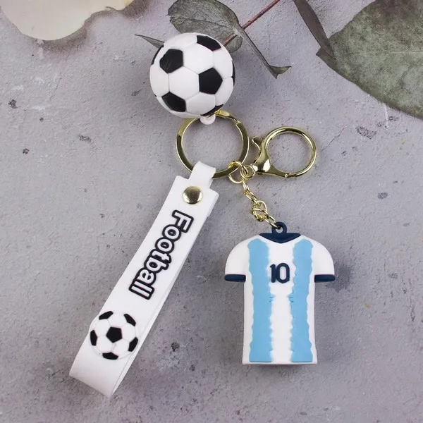 Multicolor_Football_Keychain_No10,Cartoon_Cute_Keyring_Holder,Keychain_For___For_School_Bag,Keychain_Hook_Holder_For_Bikes_&_Car_Keychains,Pendant_Hanging,Gifts_Keychain_For_Boys(White)