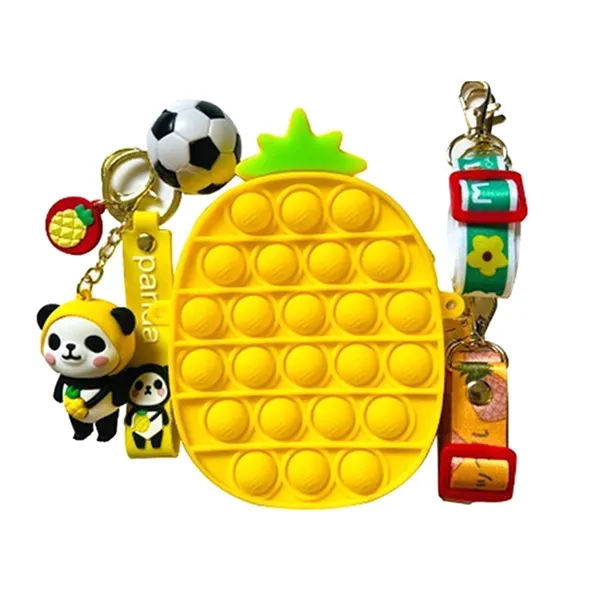 Multicolor_Pop_It_Shape_Sling_Bag_,_Silicone_Adorable_Bag_With_2_Straps_,Cute_Keychain_,_Shoulder_Bag_,_Fidget_Purse_For_Girls_,_Boys___Stress_Relief_Toys,_(Pineapple)