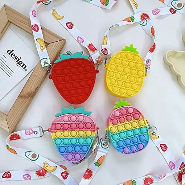 Multicolor_Pop_It_Shape_Sling_Bag_,_Silicone_Adorable_Bag_With_2_Straps_,Cute_Keychain_,_Shoulder_Bag_,_Fidget_Purse_For_Girls_,_Boys___Stress_Relief_Toys,_(Pineapple)