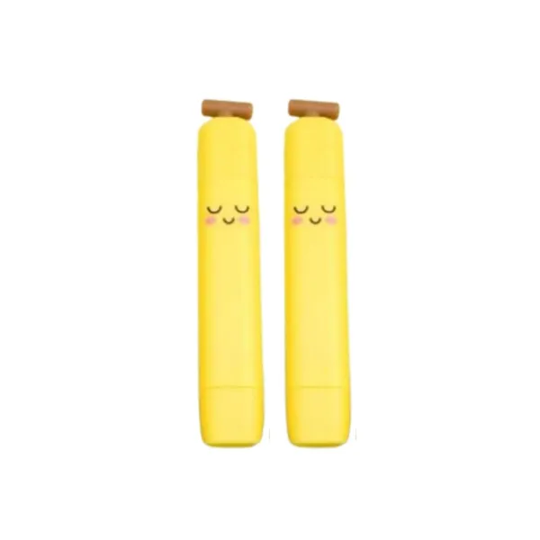 Multicolor_Creative_Banana_Eraser_With_Roller_Cleaner,Clean_&_Residuefree_For_Pencil_Writing_Stationery_For_Girls/__Birthday_Gift_(Pack_Of_2)