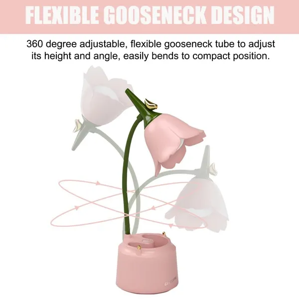Multicolor_Kawaii_Cute_Led_Desk_Lamp_Desk_Accessories,Flower_Bird_Table_Lamp_Usb_Rechargeable,3_Color_Modes,Eye_Caring_Reading_Lamp_(Forest_Green)