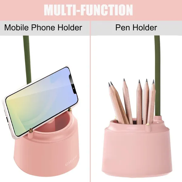 Multicolor_Kawaii_Cute_Led_Desk_Lamp_Desk_Accessories,Flower_Bird_Table_Lamp_Usb_Rechargeable,3_Color_Modes,Eye_Caring_Reading_Lamp_(Forest_Green)