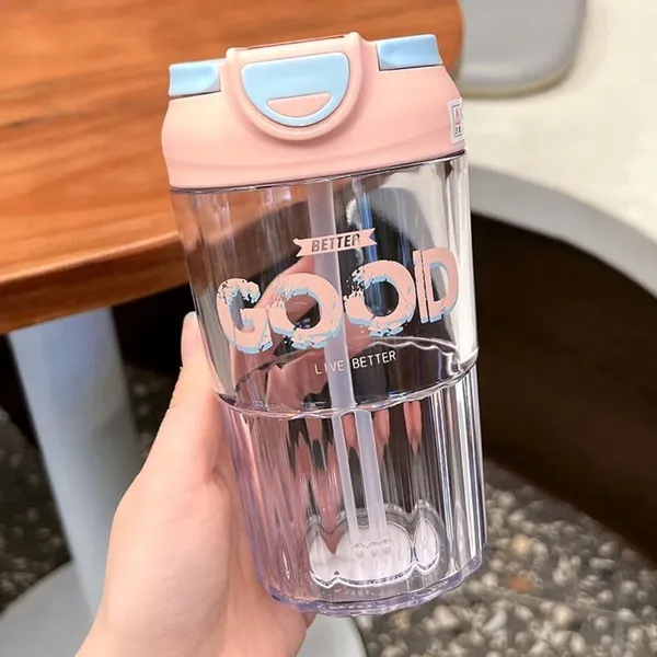Pink_Drinking_Coffee_Cup_With_Straw_Dual_Plastic_Water_Bottle_Portable_Leakproof_Cute_Drinking_Cup/Stylish_Tumbler_For_Drinking_Beverages_For___And_Adults_480_Ml