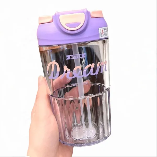 Purple_Drinking_Coffee_Cup_With_Straw_Dual_Plastic_Water_Bottle_Portable_Leakproof_Cute_Drinking_Cup/Stylish_Tumbler_For_Drinking_Beverages_For___And_Adults_480_Ml_(Purple)