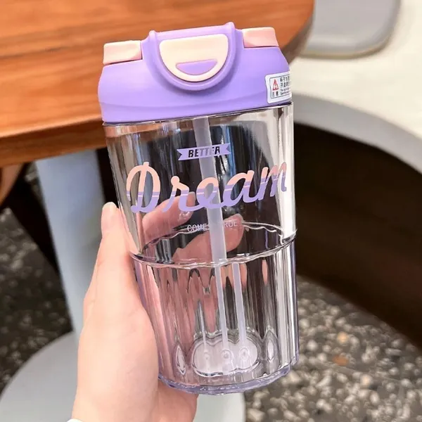 Purple_Drinking_Coffee_Cup_With_Straw_Dual_Plastic_Water_Bottle_Portable_Leakproof_Cute_Drinking_Cup/Stylish_Tumbler_For_Drinking_Beverages_For___And_Adults_480_Ml_(Purple)