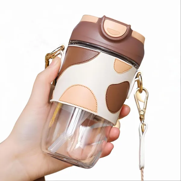 Multicolor_Plastic_Cup_With_Dual_Lid_Sipper_And_Straw_Leak_&_Spill_Proof_Tumbler,Coffee_Mug,Travel_Tumbler_For_Hot_&_Cold_Drinks_Like_Coffee,_Shake,Juice.Bpa_Free_500_Ml_(Brown)