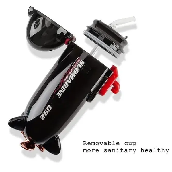 Red_Submarine_Shaped_Water_Bottle_For__,Antileak_Water_Bottle_For__,Tritan_Water_Bottle,Stylish_Water_Bottle_With_Sipper_For_Boys&Girls_Bpa_Free_380_Ml()_(Red)
