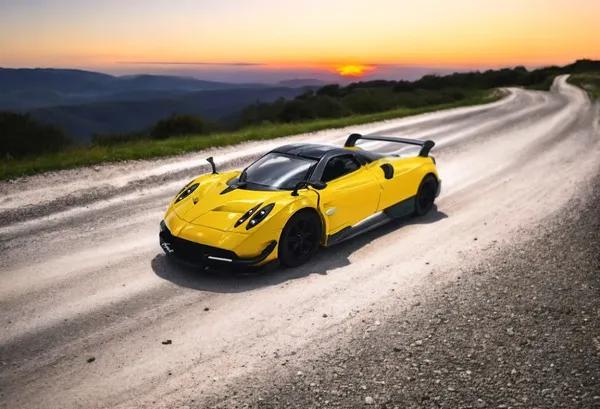 Kinsmart_Yellow_Huayra_Bc_Metal_1:38_Diecast_Model_Car_For