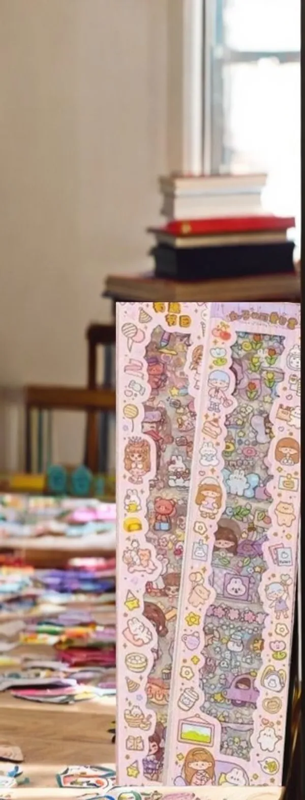 Multicolor_Kawaii_Stickers_Cute_Cartoon_Theme_Cute_Washi_Stickers_For_Project,_Japanese_Style_Girls_Sticker_Set,_Size_Of_Each_Sheet_40_X_8_Cm_(Color_And_Design_May_Vary)_(Pack_Of_2)