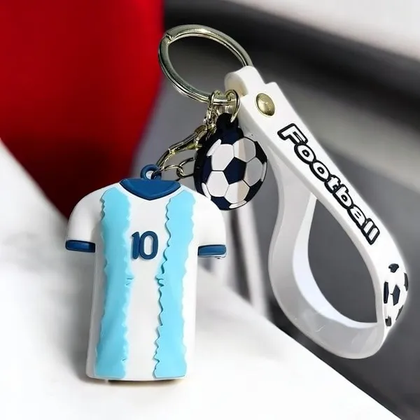 Multicolor_Football_Keychain_No10,Cartoon_Cute_Keyring_Holder,Keychain_For___For_School_Bag,Keychain_Hook_Holder_For_Bikes_&_Car_Keychains,Pendant_Hanging,Gifts_Keychain_For_Boys(White)