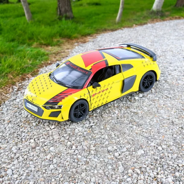 Kinsmart_Yellow_2020_Audi_R8_Coupe_Livery_Edition_Metal_1:36_Diecast_Model_Car_For